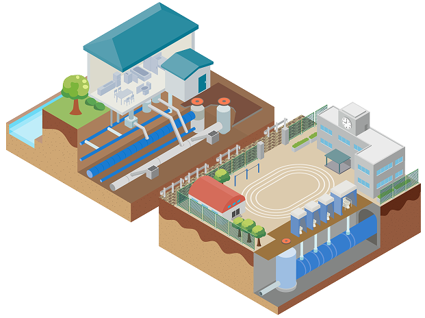 上下水道資材イメージイラスト